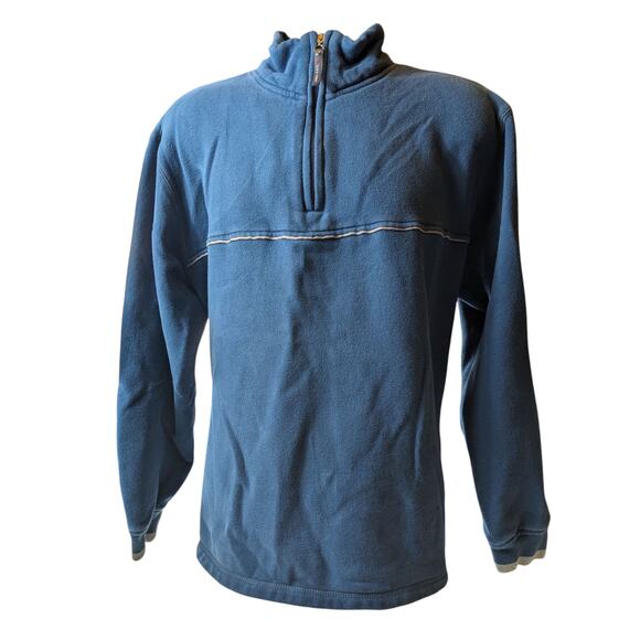 Arrow Sweatshirt Mens Large Blue 1/4 Zip Fleece Pullover Cozy Layer - Picture 3 of 13
